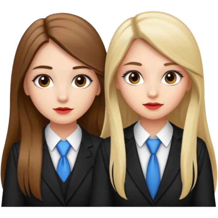 TWO GIRLS DOING PROJECT, PROFESSIONAL AND CUTE , LONG HAIR MAKEUP emoji