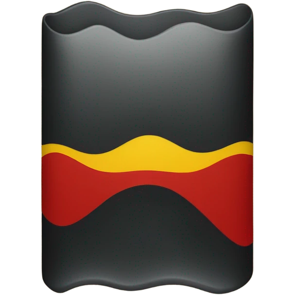 A wavy black and red rectangle with a medium sized yellow circle in the middle emoji