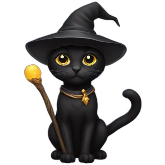 Black wizard cat emoji