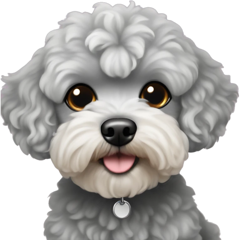Dart gray maltipoo with light gray snout emoji