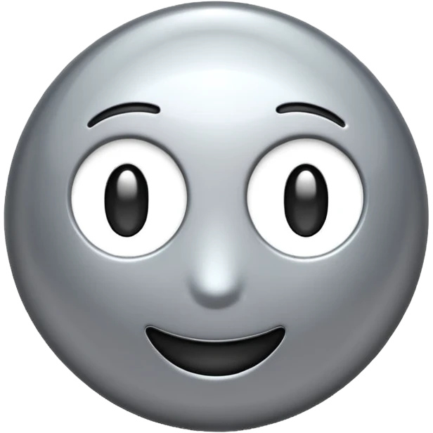 Silver chrome sparkle emoji, iOS emoji style, minimal shape, glossy metallic shine, clean background, smooth lighting emoji