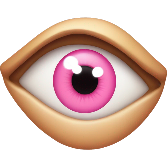 Cute eye emoji with pink hearts emoji