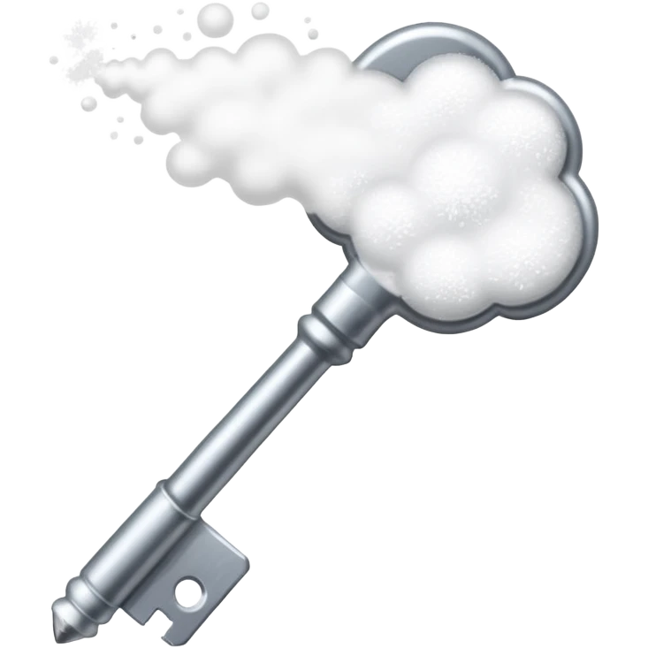 key with white powder on the tip portion of key emoji