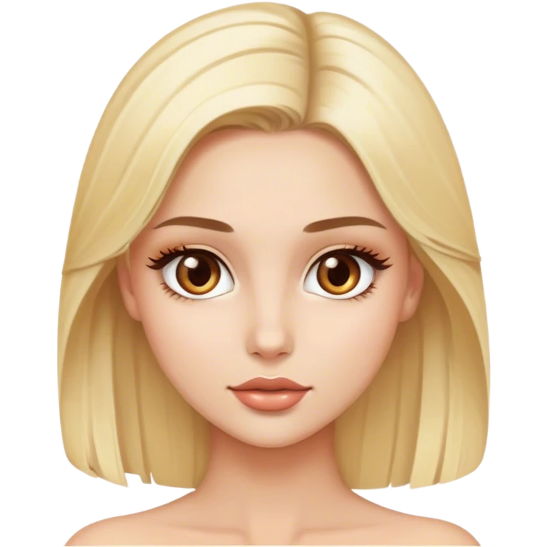 blonde luxury model rococo, brown eyes emoji