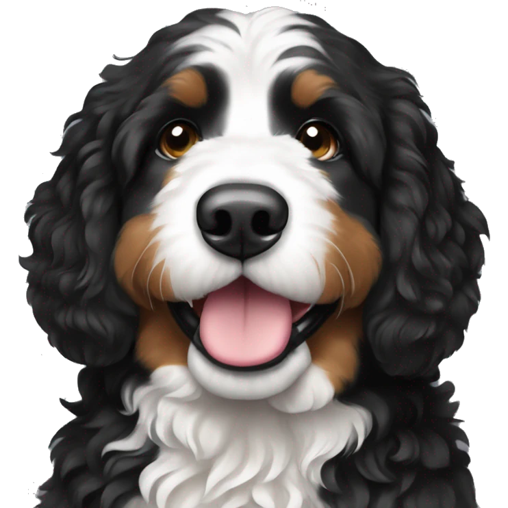 Black and white bernedoodle  emoji