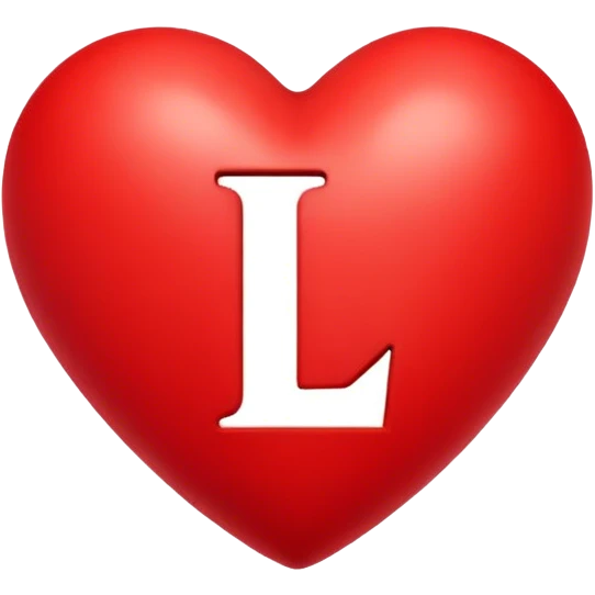 un cœur avec un L a l’intérieur  emoji
