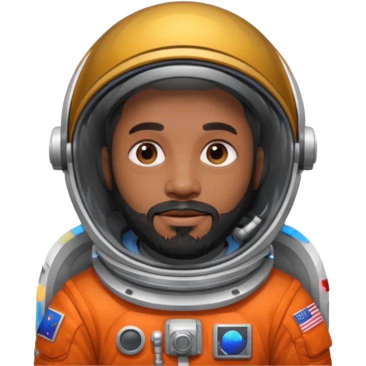 bearded black astronout emoji