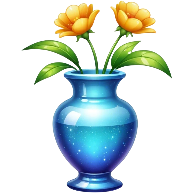 Sparkly glossy glass vase pot emoji