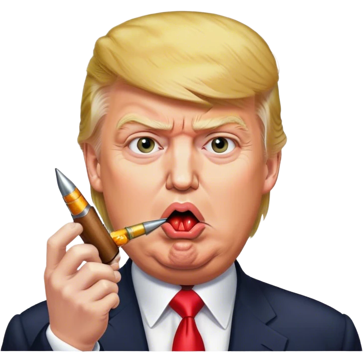 Trump eating a bullet emoji