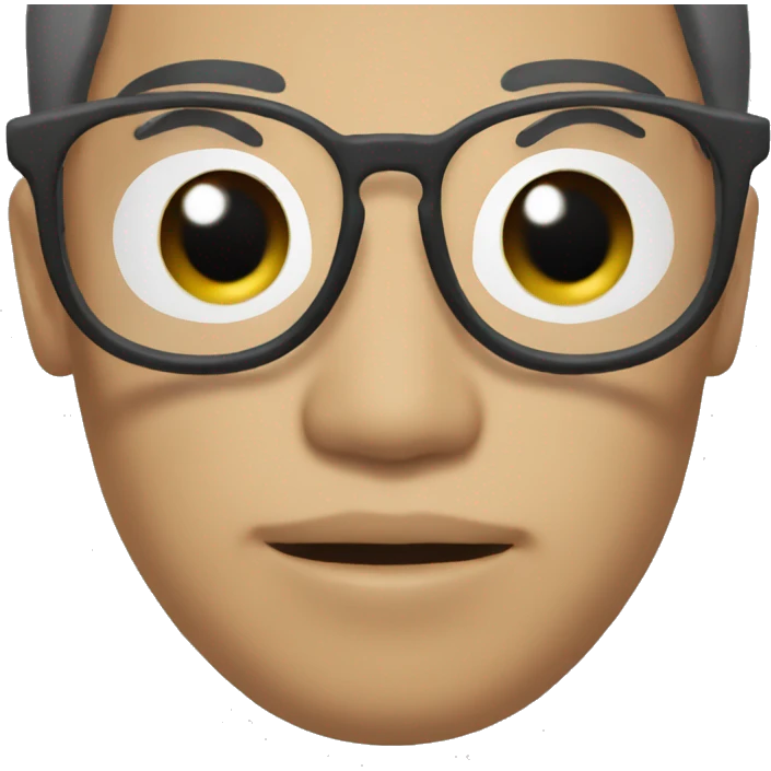 asian person with glasses with textured frigne emoji