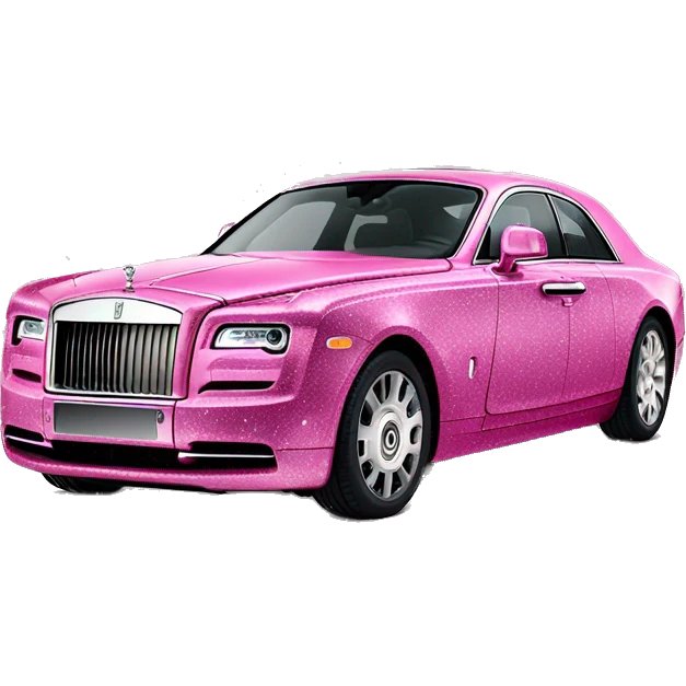 Sparkle glitter pink rolls Royce emoji