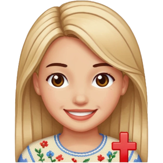 یه دختر در حال شماره دوزی emoji