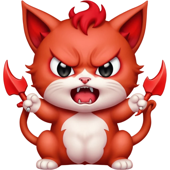  angry rage screaming loudly cryjng emoticon kawaii kitten devil very angry emoji