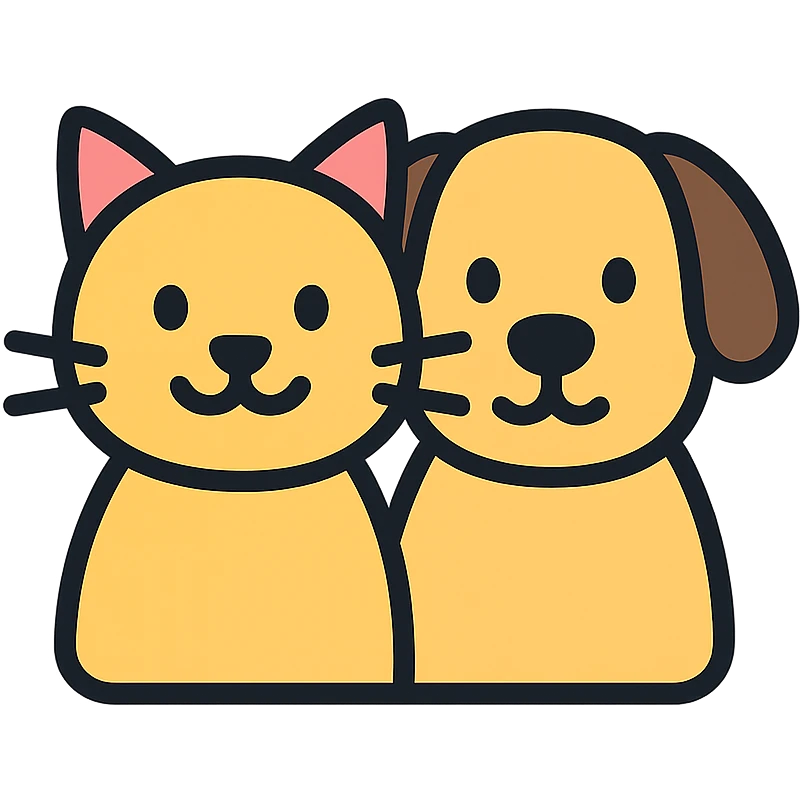 color outline icon of cat and dog together emoji