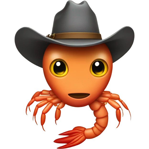 Shrimp with a cowboy hat and boots emoji