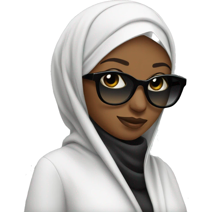Black Hijabi with sunglasses emoji