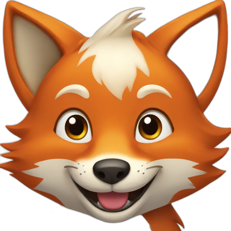 A fox with a huge smile emoji