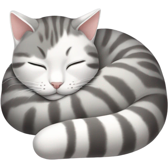 gray and white tabby cat sleeping  emoji