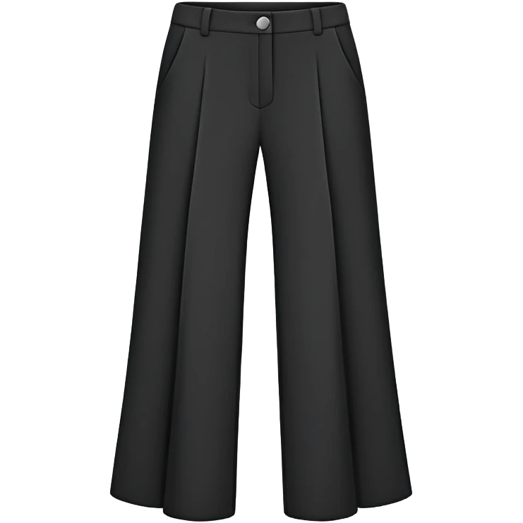 only black wide leg pants, flat product photography, plain garment item isolated on white, no human elements, no limbs, just the pants emoji