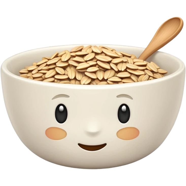 create a bowl with oat emoji ios style without grains and soup emoji
