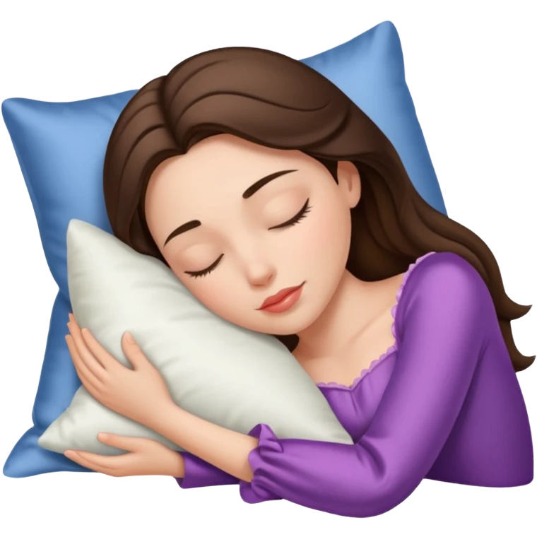 sleeping beauty brunette white girl with a silk pillow emoji