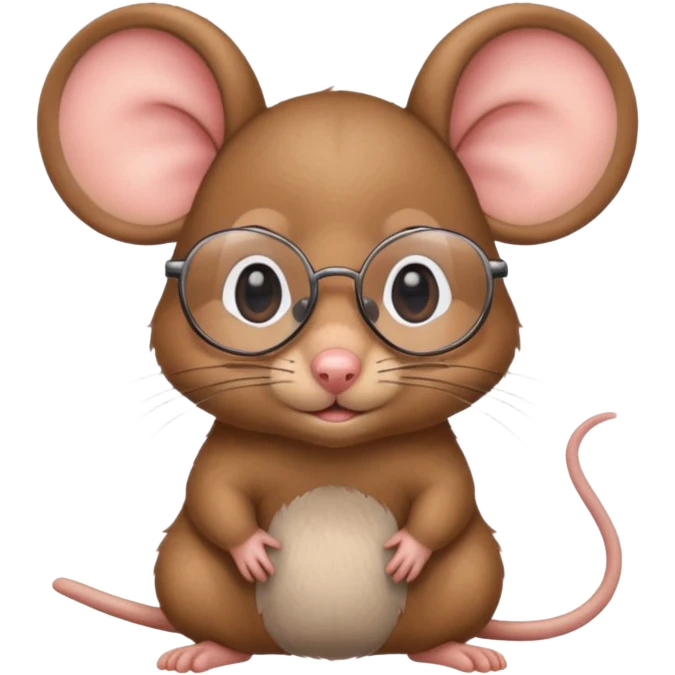 cute mouse wearing glasses emoji