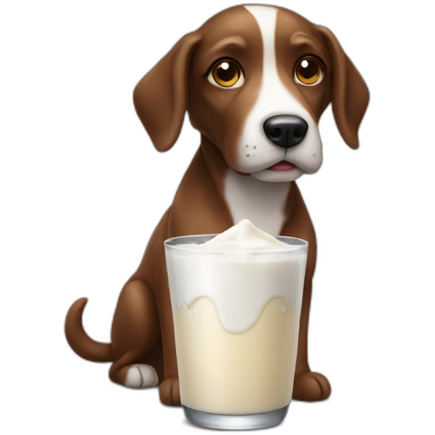 Drink milk dog emoji