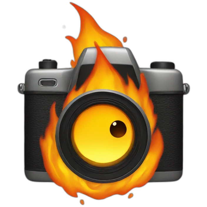 Camera on fire emoji