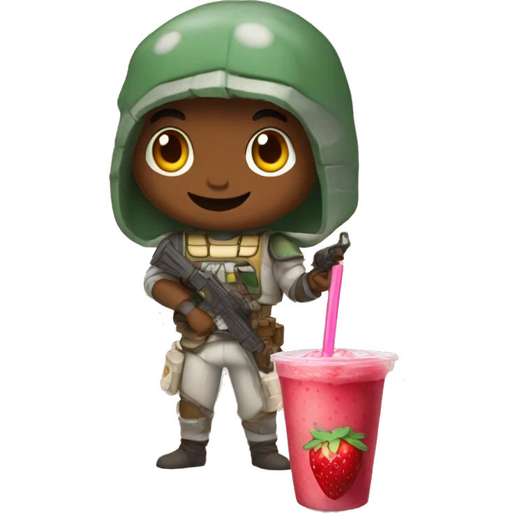 Boba y fresa  emoji