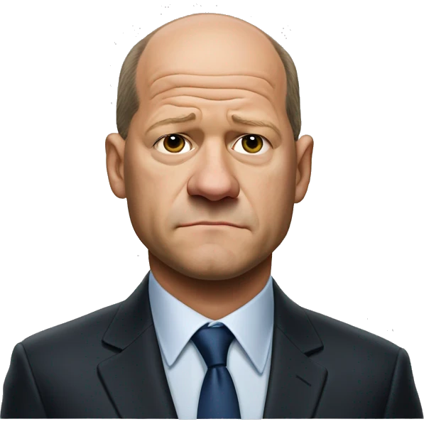 photorealistic Olaf Scholz  sad emoji