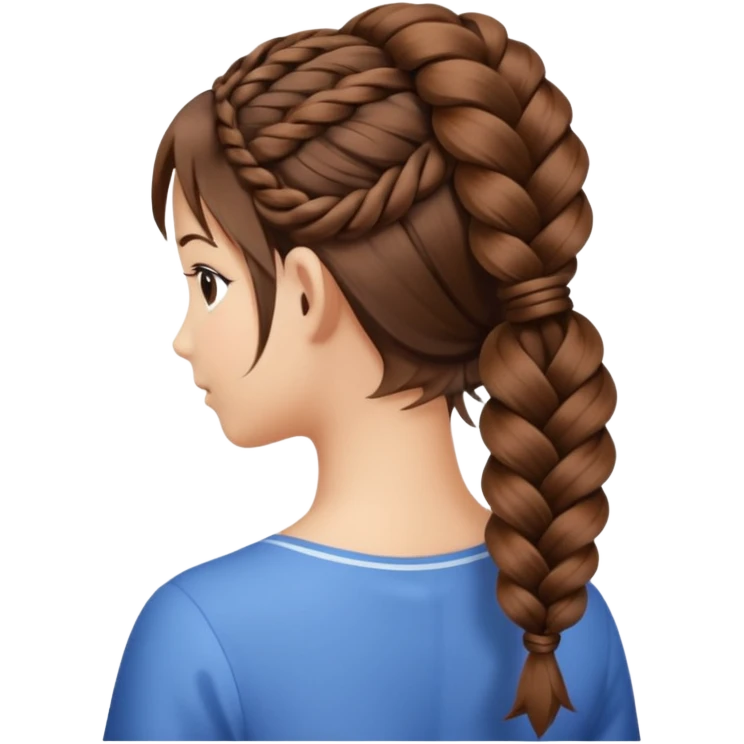 just hair braided hair tail emoji