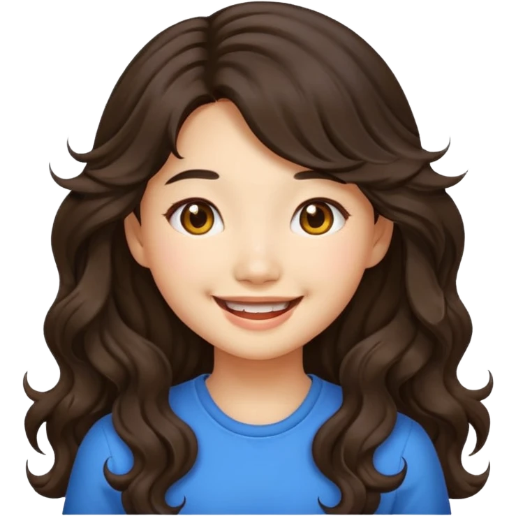 Asian girl with long wavy hair emoji emoji
