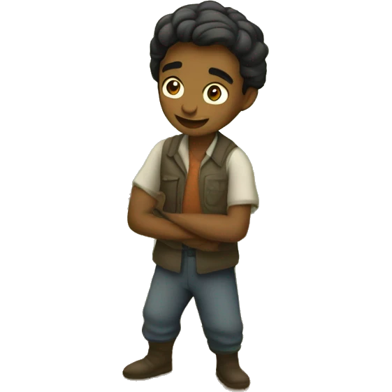 (Scene of a small village with a young man, Raj, working hard in a field) emoji
