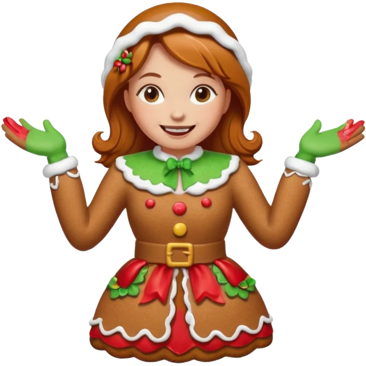 shrug woman gingerbread emoji