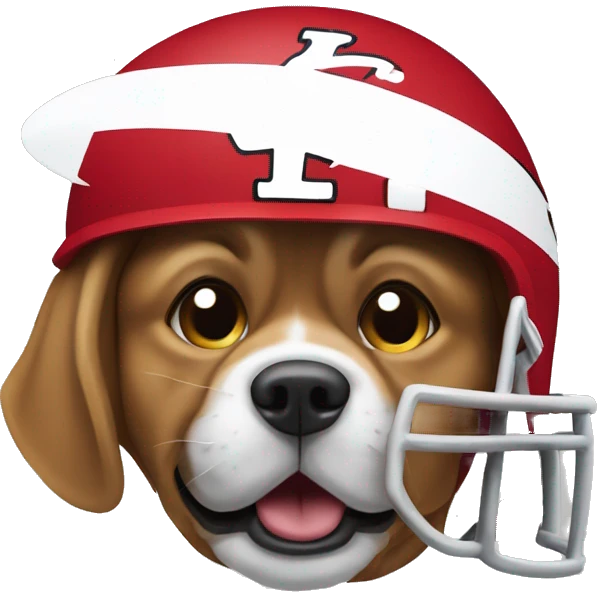 dog with a kansas chiefs helmet emoji