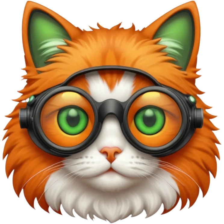 cat with nigthvision googles emoji