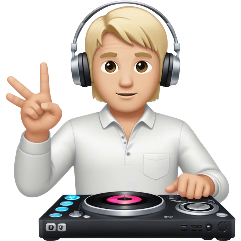 blond big man dj pointingleft emoji