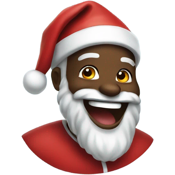 Black Santa laughing emoji