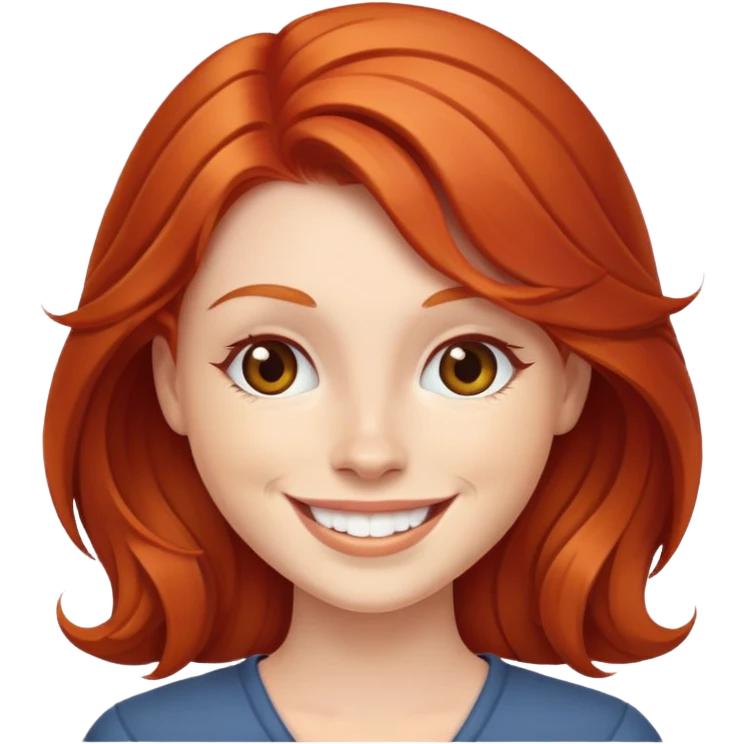 Red head happy emoji