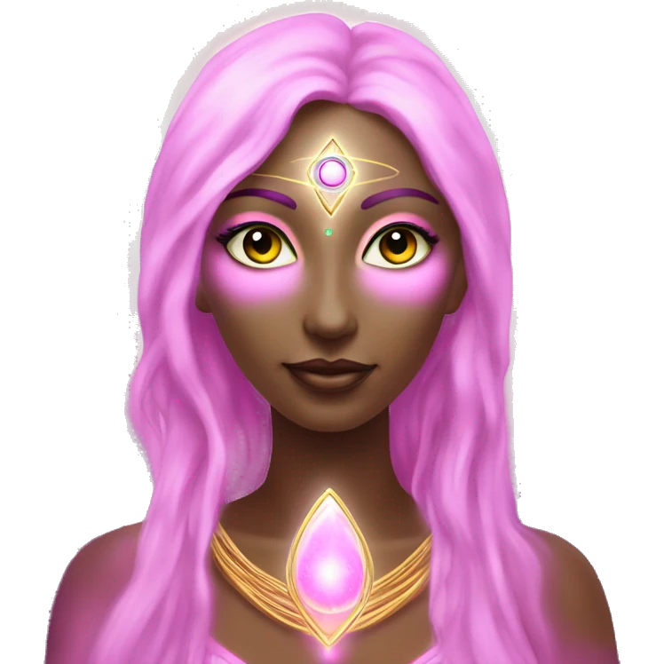 Pleiadian radiant glowing diva woman female third eye pink emoji