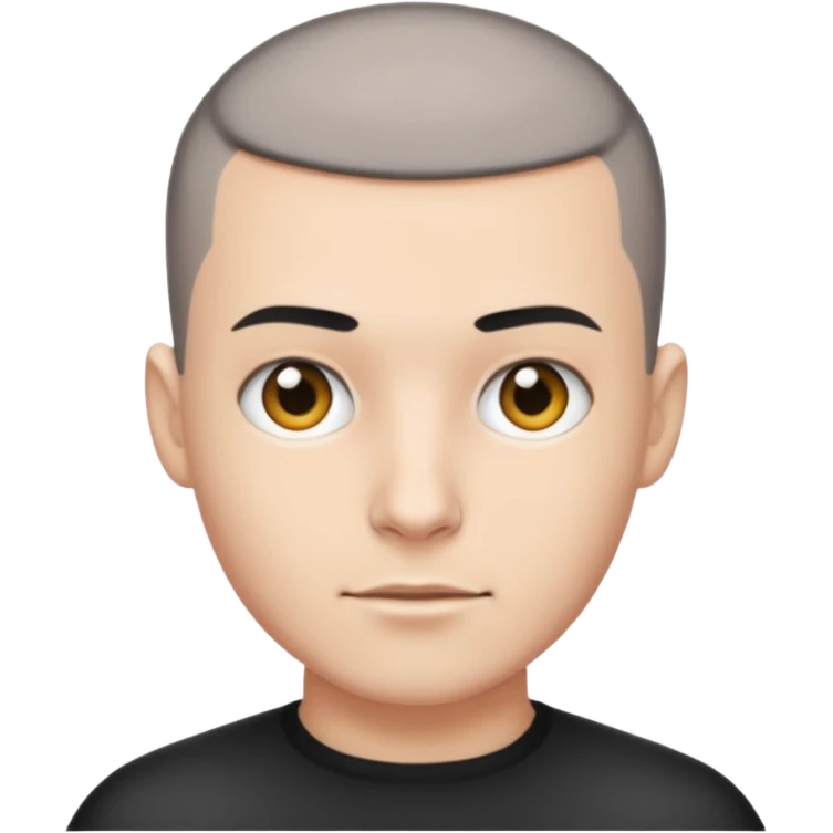 Un mec avec blanc avec une buzz cut noir  emoji