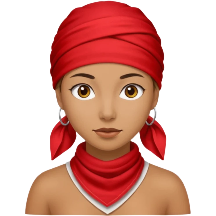 woman with wearing red bandana emoji