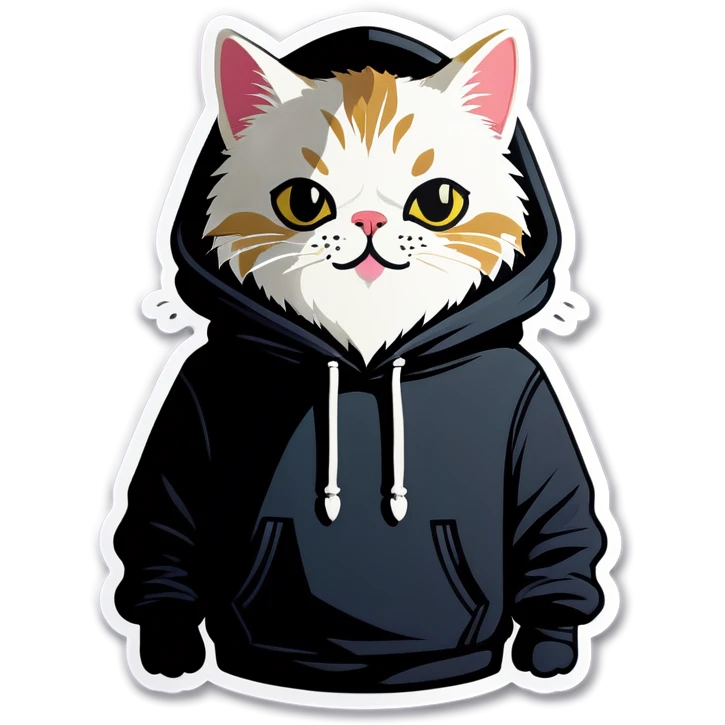 Cat with beard and hoodie emoji