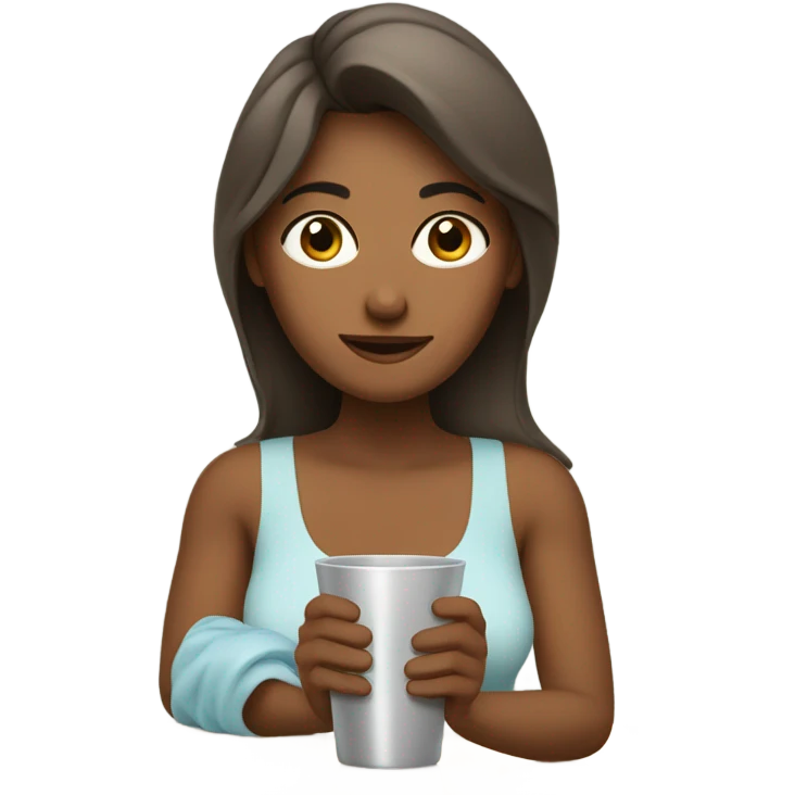 Mujer bebiendo  emoji