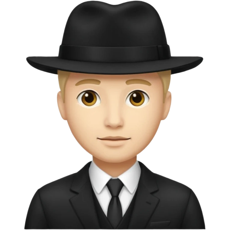 new yorker with hat and suit, black, light skin guy emoji