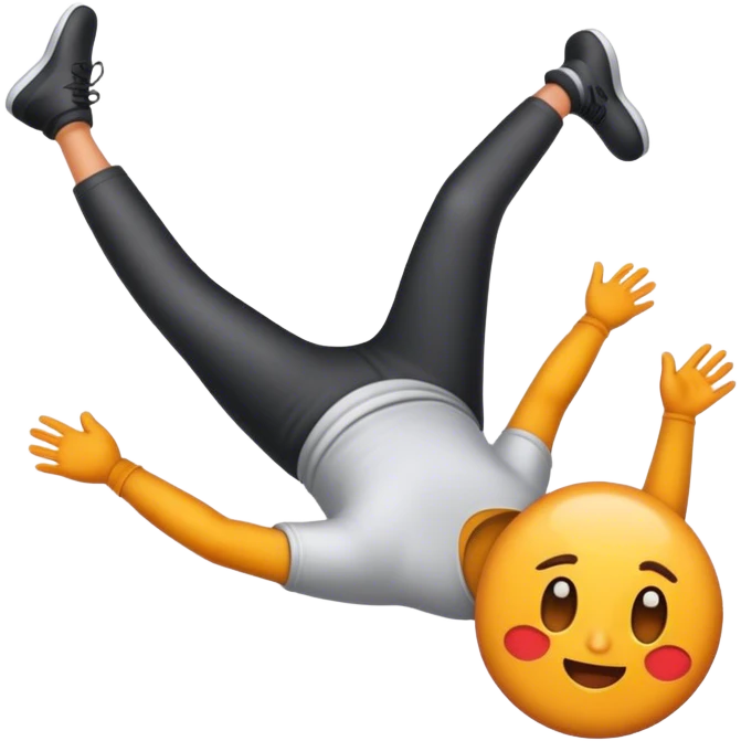 Create an emoji of someone slipping mid air emoji