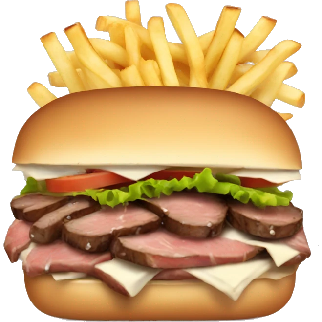 steak and cheese sub with fries  emoji