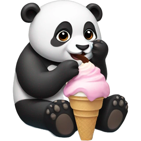 Panda eating ice cream emoji