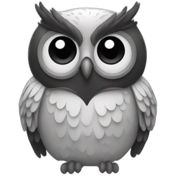 Owl black and white emoji