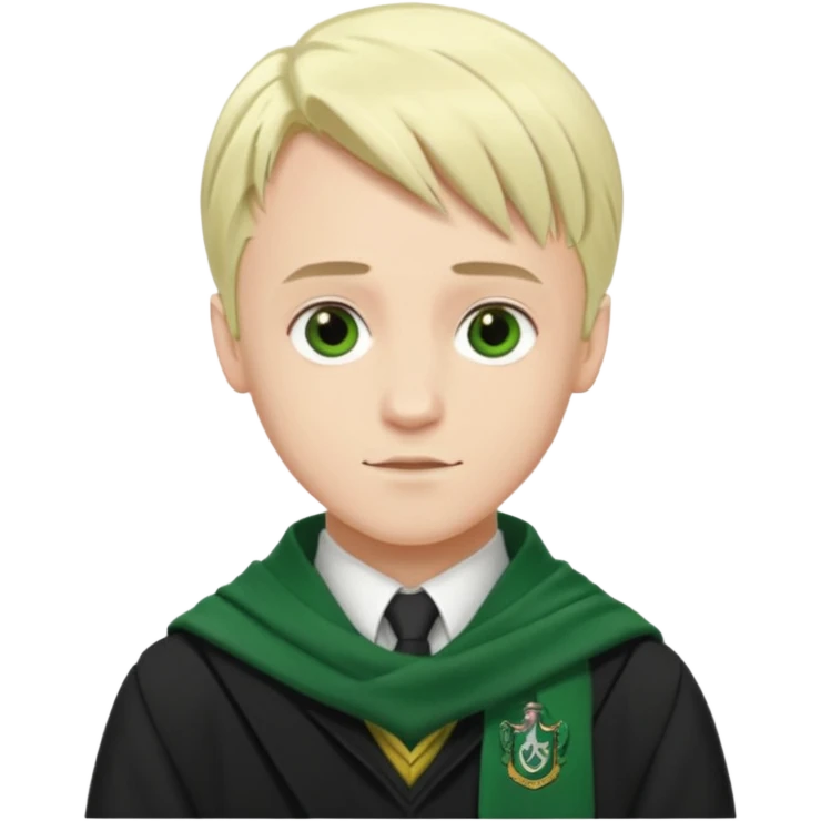 draco malfoy, hogwarts uniform,  green scarf emoji